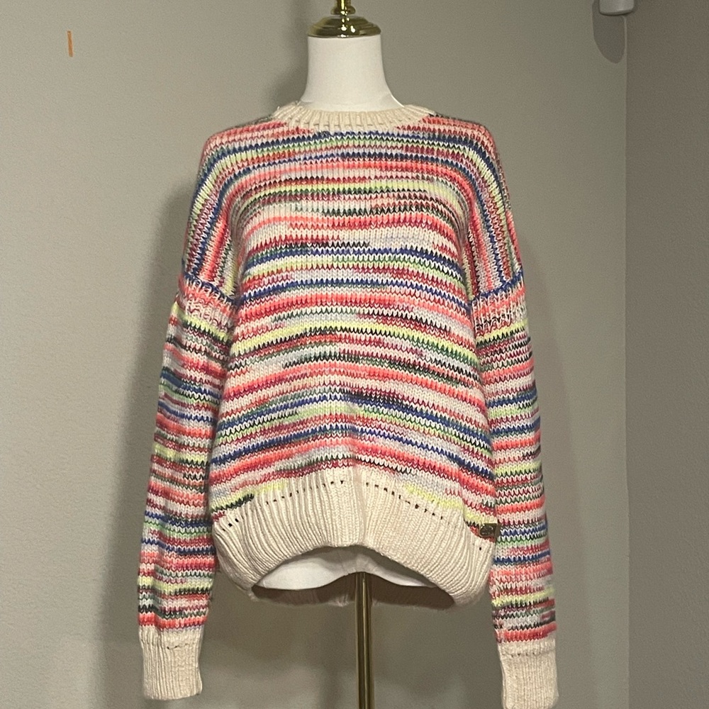 Coach Striped Crewneck Sweater - Med